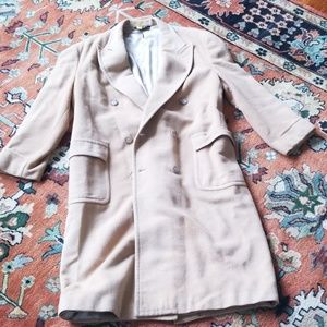 Tan wool trench coat